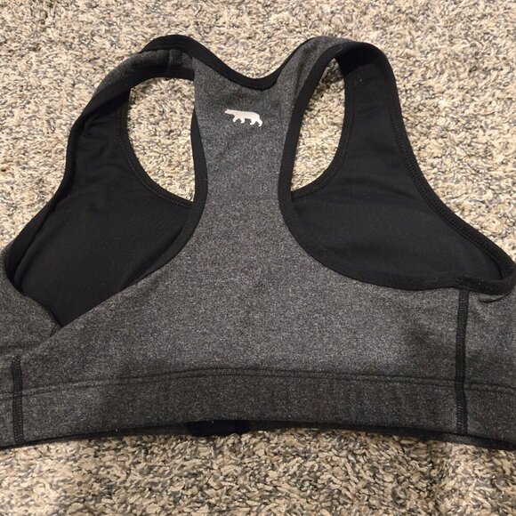 Running Bare Gray Zip Front Sports Bra 8/10 - Picture 2 of 3